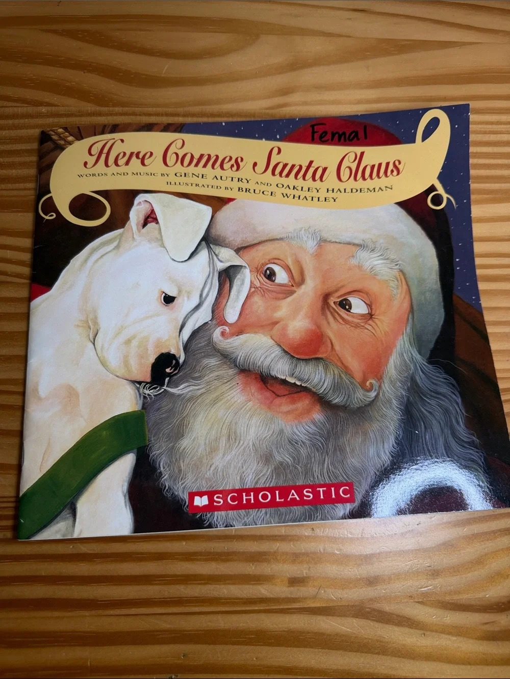 Vintage Here Comes Santa Claus Read-Along Book & Cassette Tape Set